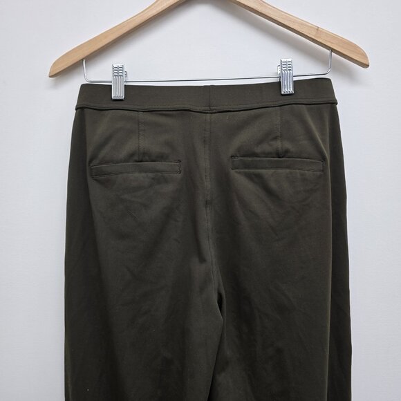 Halara Pleated High Waist Wide Leg Pull On Stretch Pants Size Medium Green EUC - Picture 7 of 10
